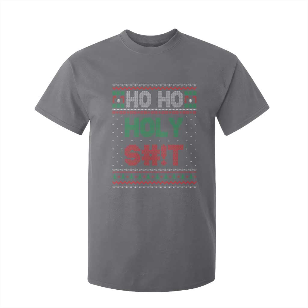 Funny Christmas T Shirt For Kid Ho Ho Holy Shit TS09 Charcoal Print Your Wear