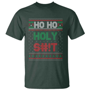 Funny Christmas T Shirt Ho Ho Holy Shit TS09 Dark Forest Green Print Your Wear