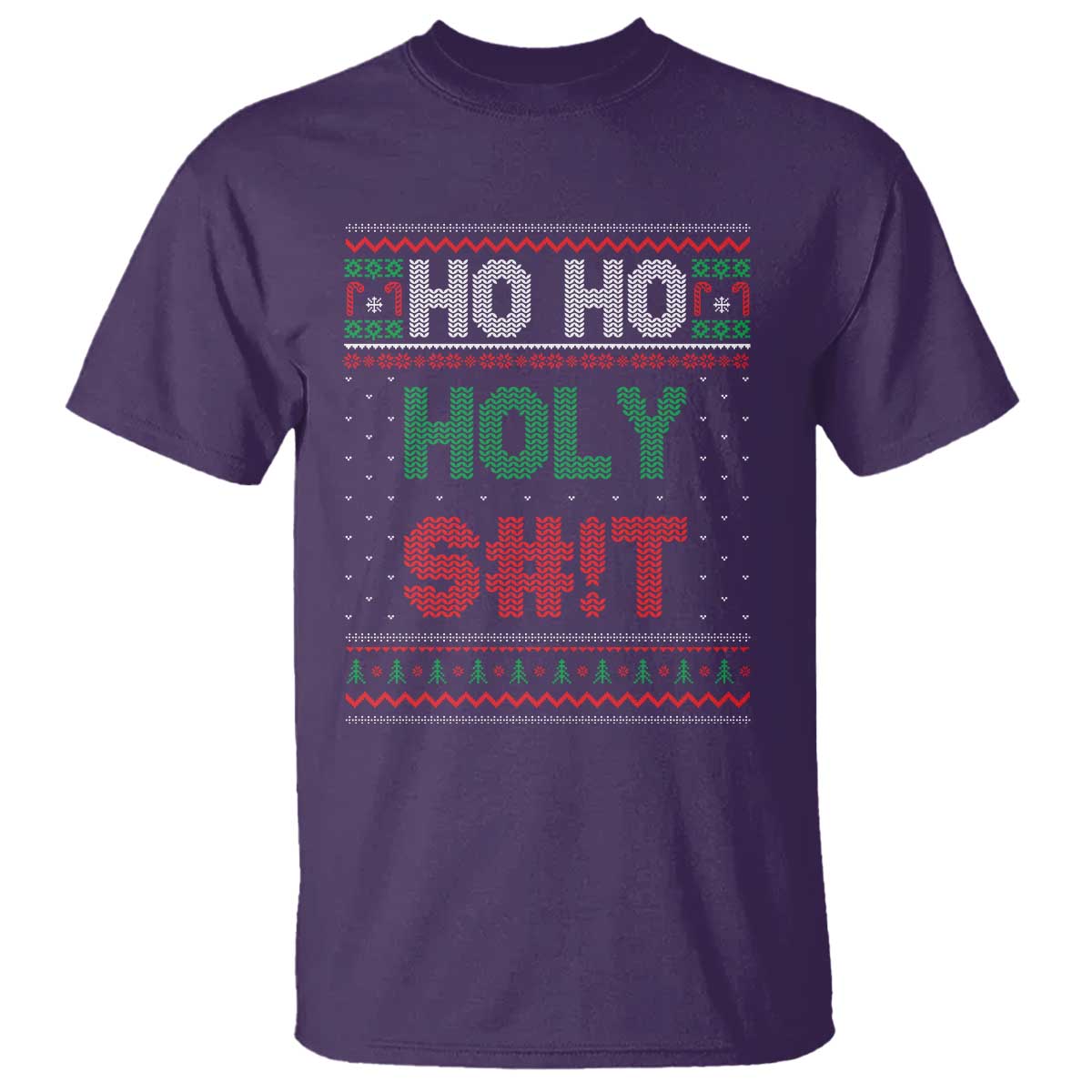 Funny Christmas T Shirt Ho Ho Holy Shit TS09 Purple Print Your Wear