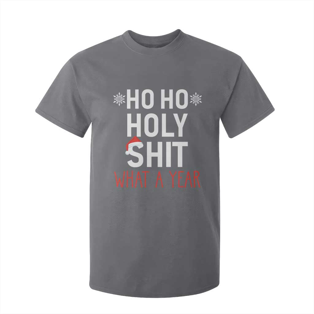 Funny Christmas T Shirt For Kid Ho Ho Holy Shit What A Year TS09 Charcoal Print Your Wear