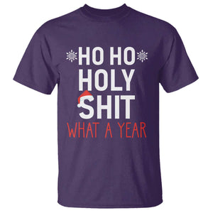 Funny Christmas T Shirt Ho Ho Holy Shit What A Year TS09 Purple Print Your Wear