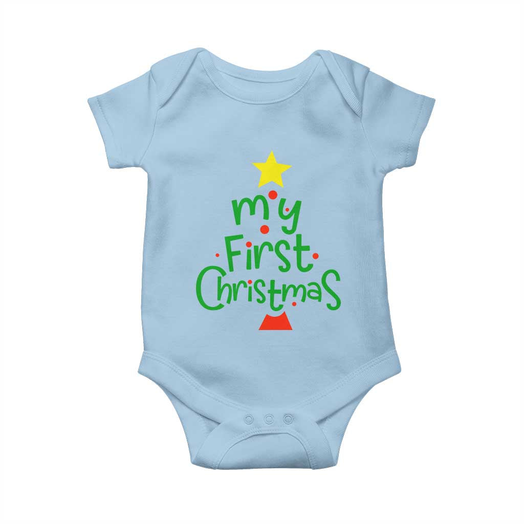 My First Christmas Family Matching Baby Onesie TS09 Light Blue Print Your Wear