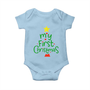 My First Christmas Family Matching Baby Onesie TS09 Light Blue Print Your Wear