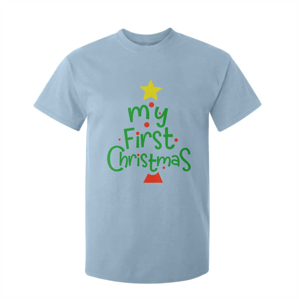 My First Christmas Family Matching T Shirt For Kid TS09 Light Blue Print Your Wear