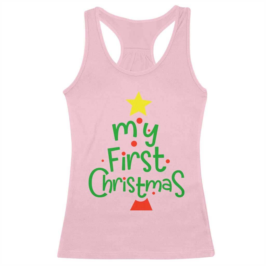 My First Christmas Family Matching Racerback Tank Top TS09 Light Pink Print Your Wear