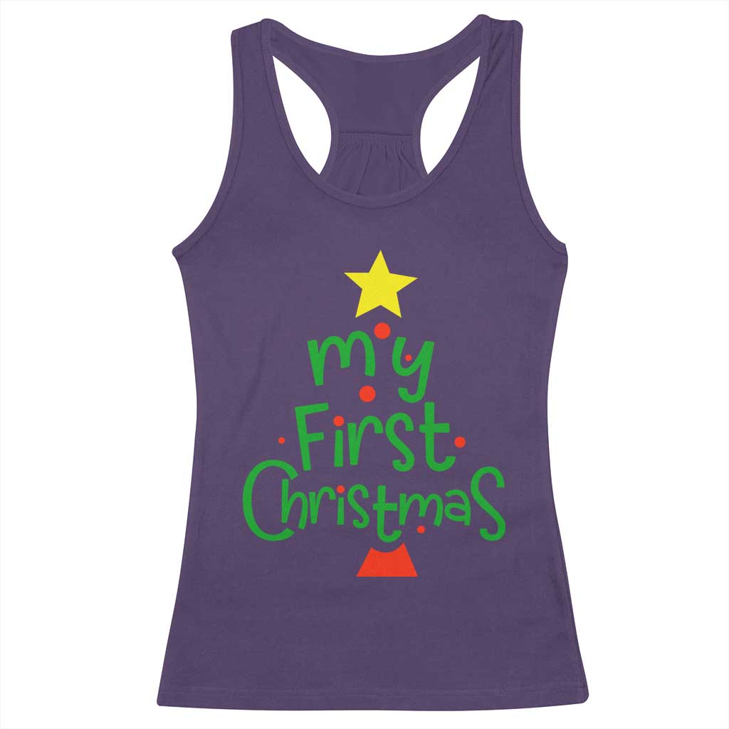 My First Christmas Family Matching Racerback Tank Top TS09 Purple Print Your Wear