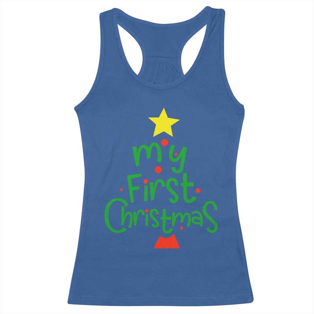 My First Christmas Family Matching Racerback Tank Top TS09 Royal Blue Print Your Wear