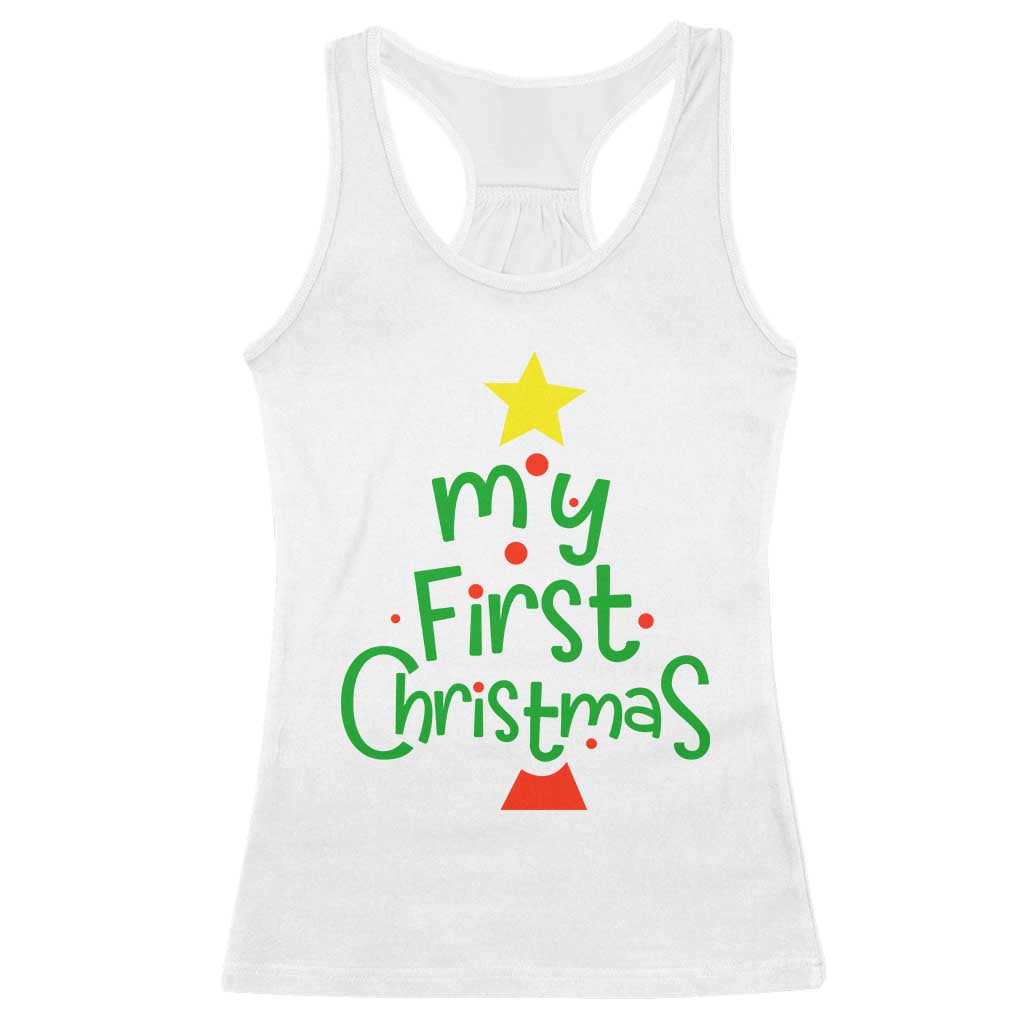 My First Christmas Family Matching Racerback Tank Top TS09 White Print Your Wear