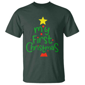 My First Christmas Family Matching T Shirt TS09 Dark Forest Green Print Your Wear