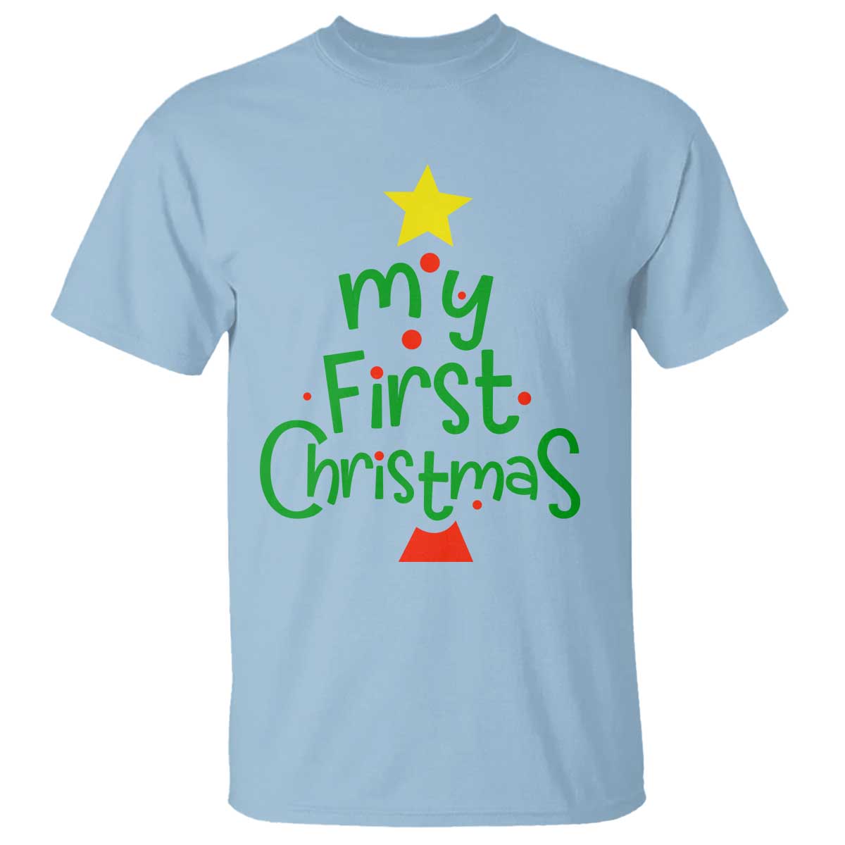 My First Christmas Family Matching T Shirt TS09 Light Blue Print Your Wear