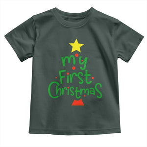 My First Christmas Family Matching Toddler T Shirt TS09 Dark Forest Green Print Your Wear