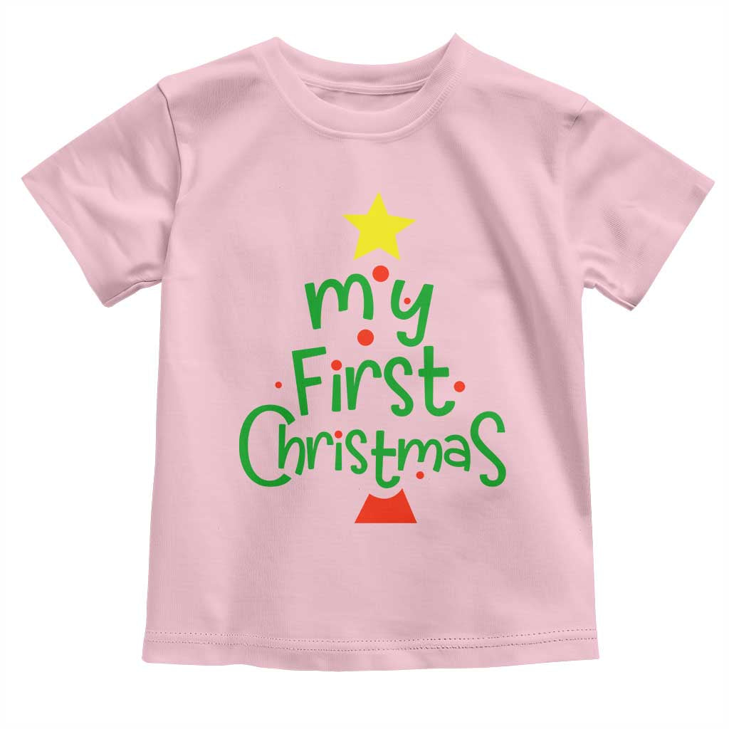 My First Christmas Family Matching Toddler T Shirt TS09 Light Pink Print Your Wear