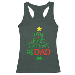 My First Christmas As Dad Family Matching Racerback Tank Top TS09 Dark Forest Green Print Your Wear