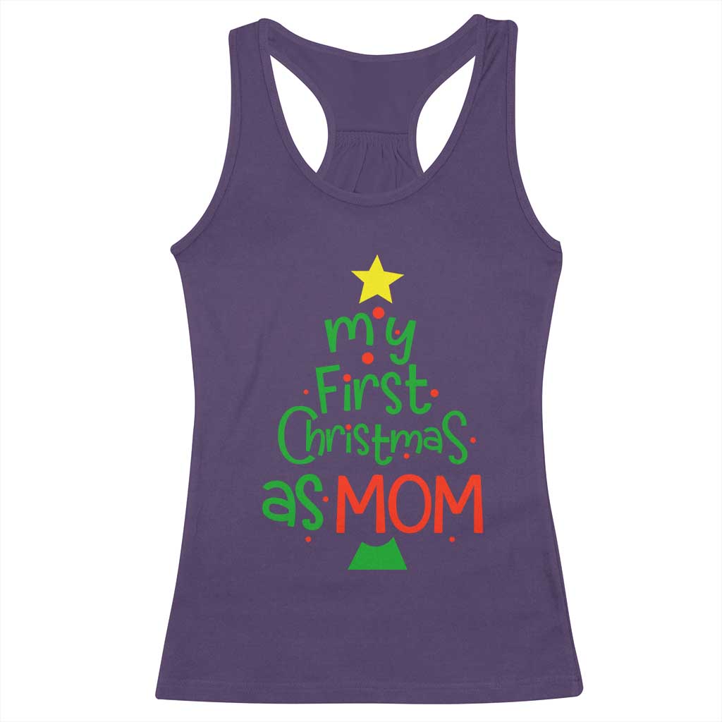 My First Christmas As Mom Family Matching Racerback Tank Top TS09 Purple Print Your Wear