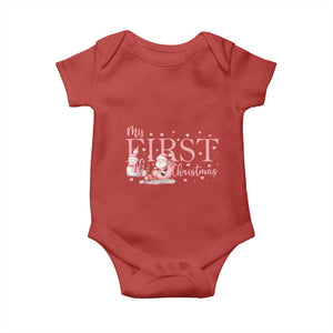 Cute First Christmas Baby Onesie Pink Santa Snowman TS09 Red Print Your Wear