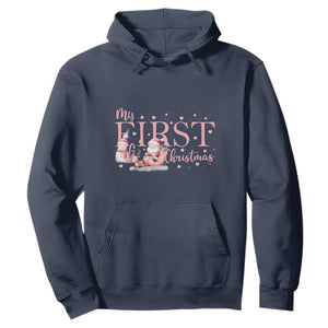 Cute First Christmas Hoodie Pink Santa Snowman TS09 Navy Print Your Wear