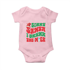 Funny First Christmas Baby Onesie Sorry Santa I Drank The Milk TS09 Light Pink Print Your Wear