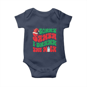 Funny First Christmas Baby Onesie Sorry Santa I Drank The Milk TS09 Navy Print Your Wear