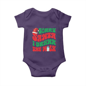 Funny First Christmas Baby Onesie Sorry Santa I Drank The Milk TS09 Purple Print Your Wear