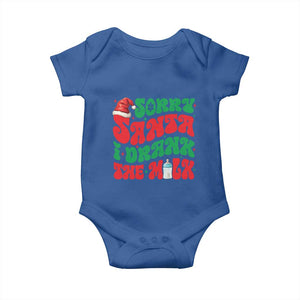 Funny First Christmas Baby Onesie Sorry Santa I Drank The Milk TS09 Royal Blue Print Your Wear
