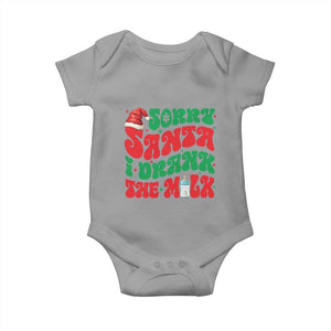 Funny First Christmas Baby Onesie Sorry Santa I Drank The Milk TS09 Sport Gray Print Your Wear