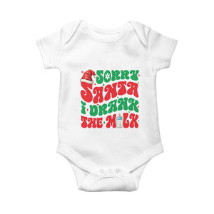 Funny First Christmas Baby Onesie Sorry Santa I Drank The Milk TS09 White Print Your Wear