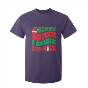 Funny First Christmas T Shirt For Kid Sorry Santa I Drank The Milk TS09 Purple Print Your Wear