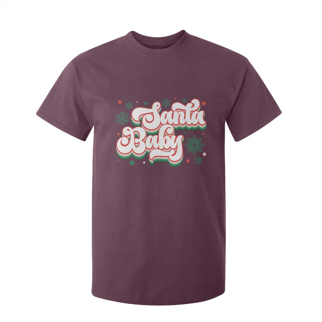 Funny Santa Baby T Shirt For Kid TS09 Maroon Print Your Wear
