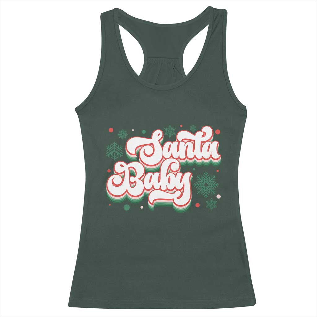 Funny Santa Baby Racerback Tank Top TS09 Dark Forest Green Print Your Wear