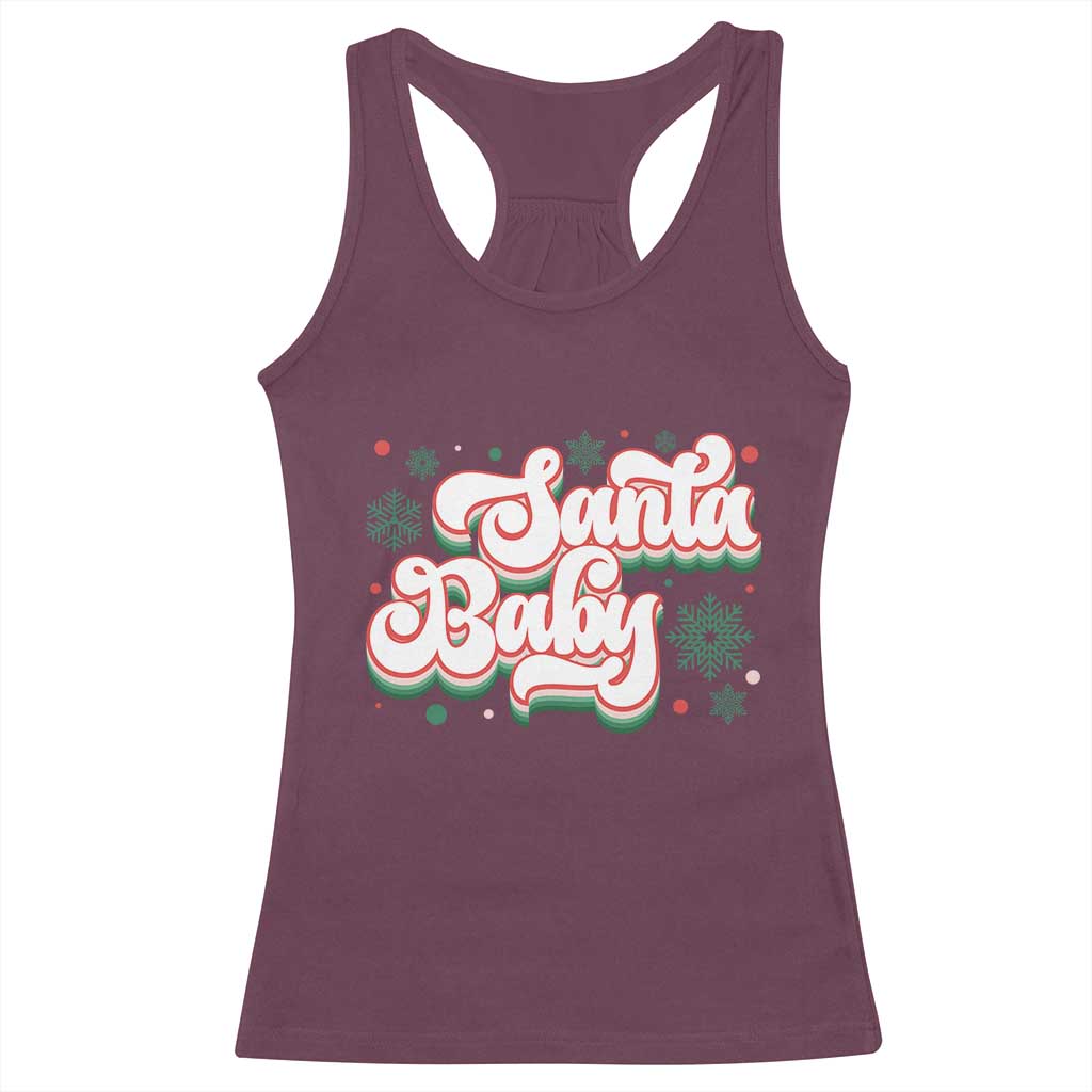 Funny Santa Baby Racerback Tank Top TS09 Maroon Print Your Wear