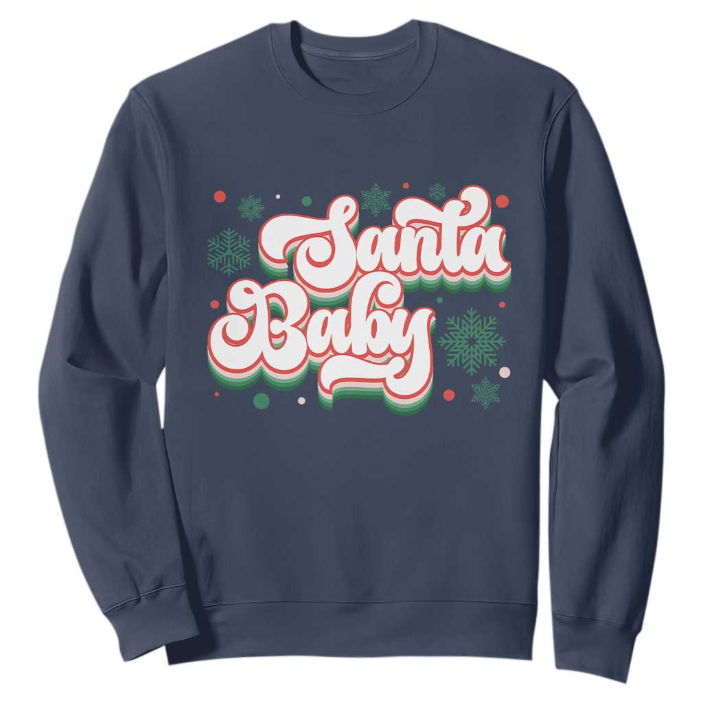 Funny Santa Baby Sweatshirt TS09 Navy Print Your Wear