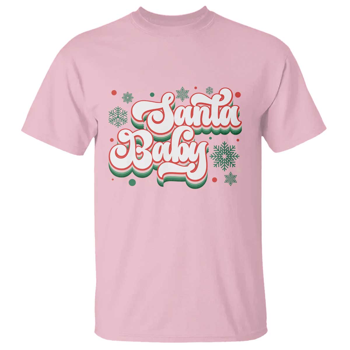 Funny Santa Baby T Shirt TS09 Light Pink Print Your Wear