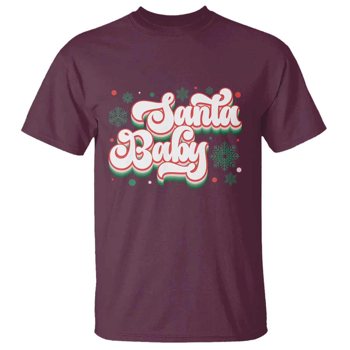 Funny Santa Baby T Shirt TS09 Maroon Print Your Wear