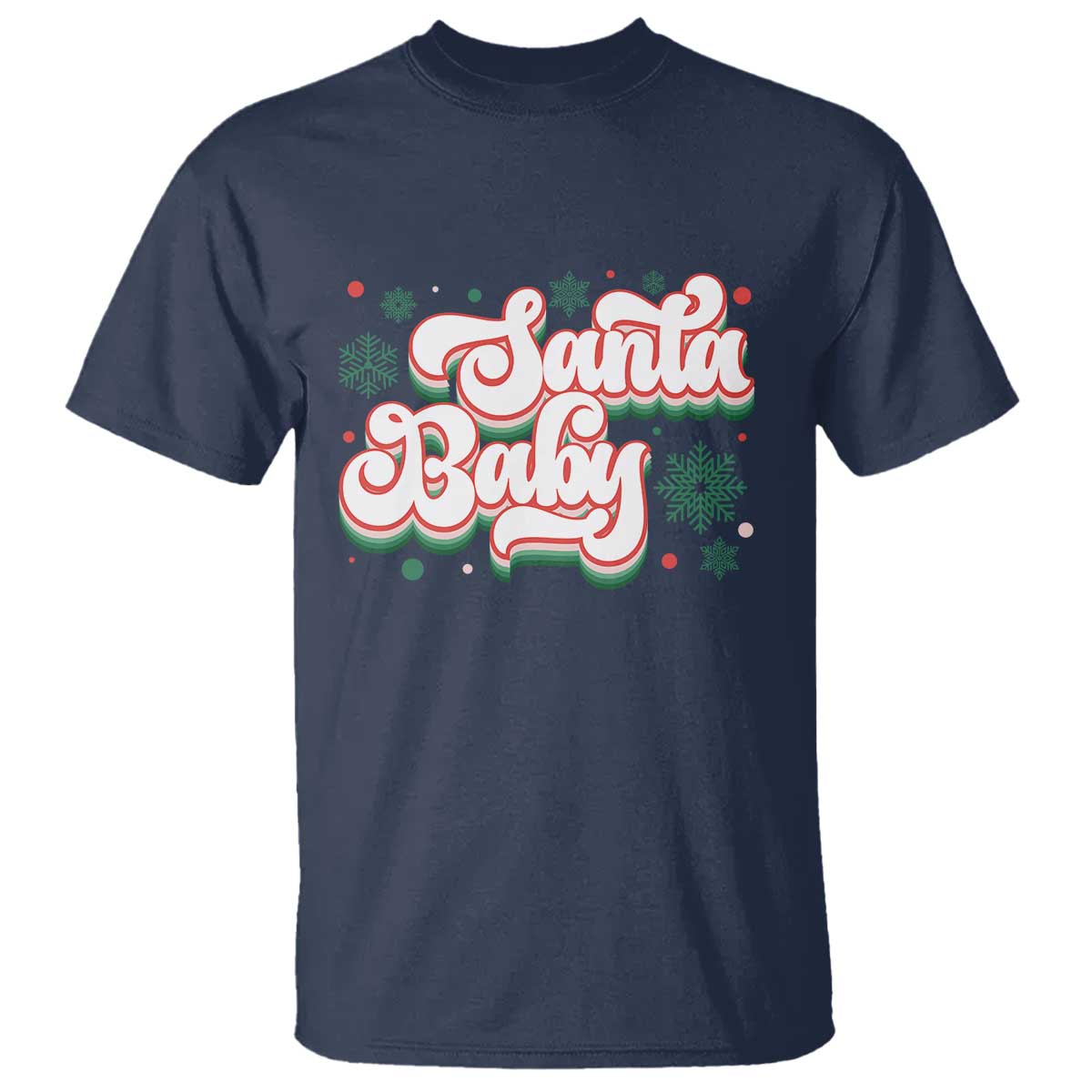 Funny Santa Baby T Shirt TS09 Navy Print Your Wear