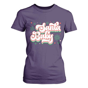 Funny Santa Baby T Shirt For Women TS09 Purple Print Your Wear