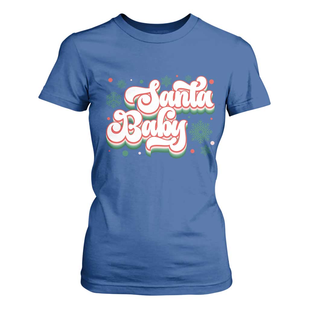 Funny Santa Baby T Shirt For Women TS09 Royal Blue Print Your Wear