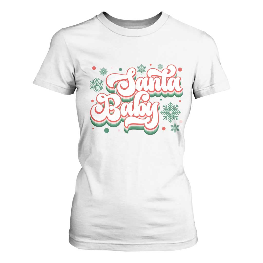 Funny Santa Baby T Shirt For Women TS09 White Print Your Wear