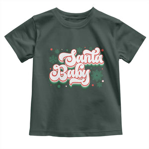 Funny Santa Baby Toddler T Shirt TS09 Dark Forest Green Print Your Wear