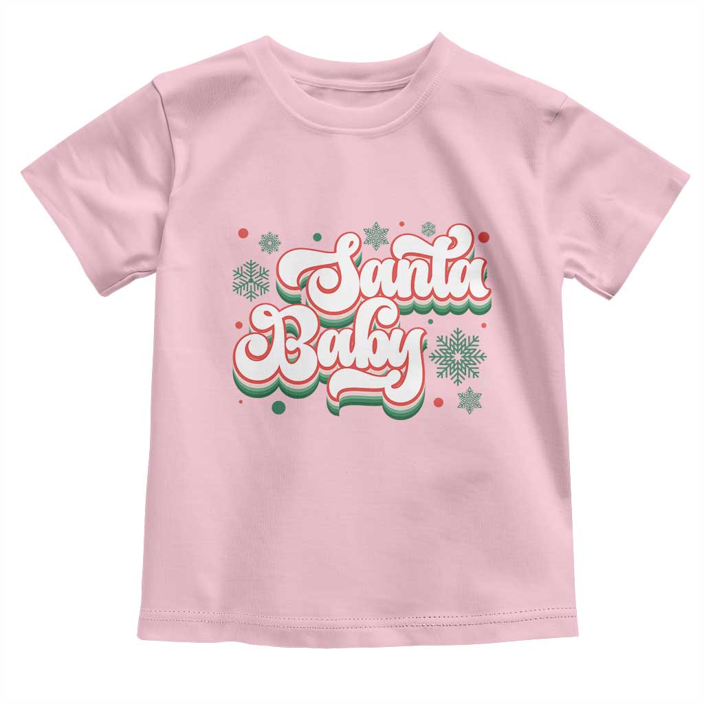 Funny Santa Baby Toddler T Shirt TS09 Light Pink Print Your Wear