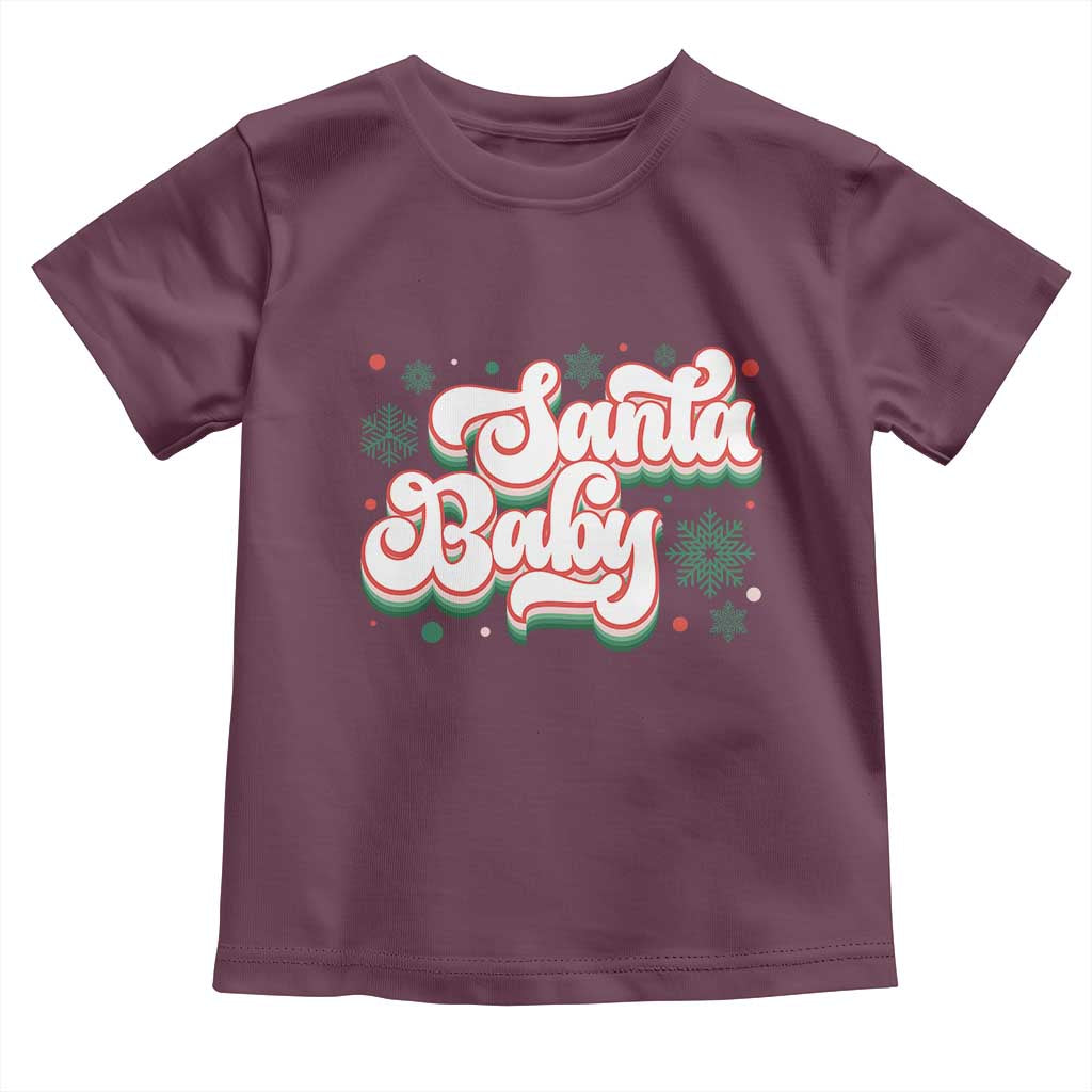 Funny Santa Baby Toddler T Shirt TS09 Maroon Print Your Wear