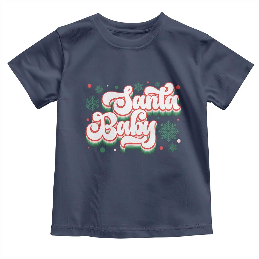 Funny Santa Baby Toddler T Shirt TS09 Navy Print Your Wear