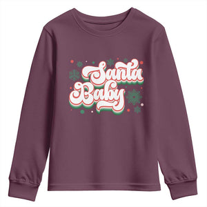 Funny Santa Baby Youth Sweatshirt TS09 Maroon Print Your Wear