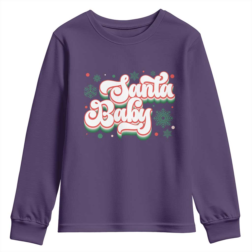 Funny Santa Baby Youth Sweatshirt TS09 Purple Print Your Wear