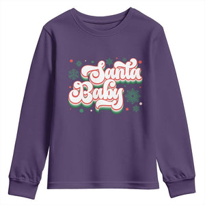 Funny Santa Baby Youth Sweatshirt TS09 Purple Print Your Wear