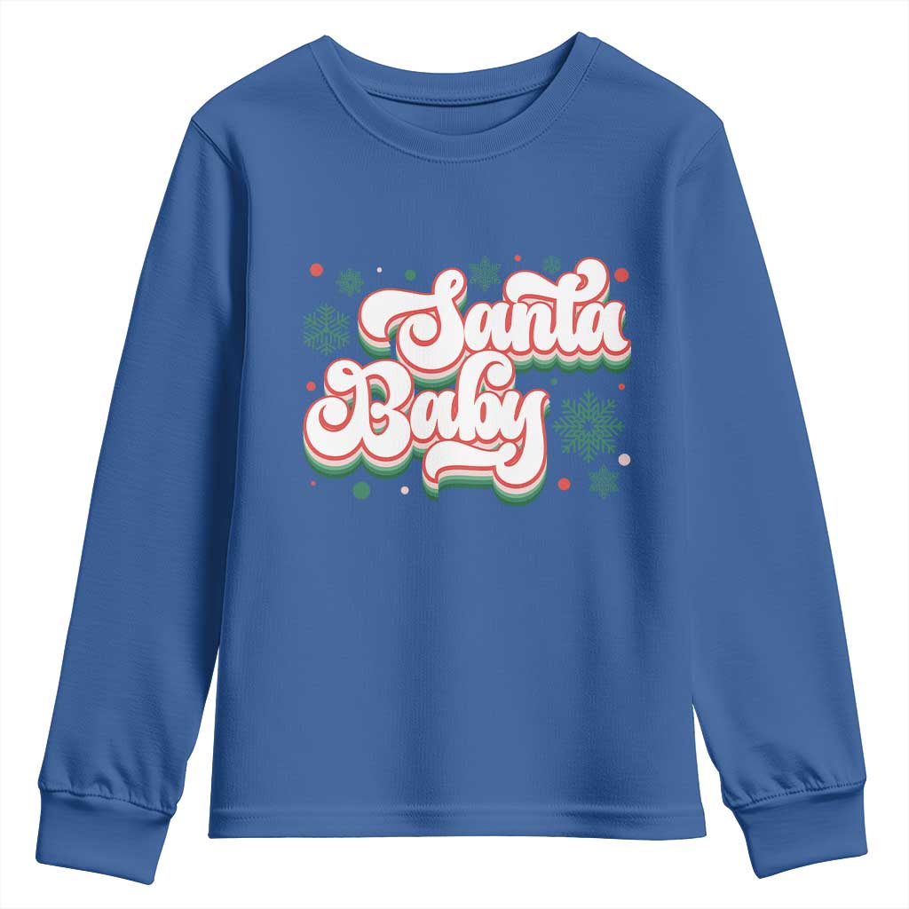 Funny Santa Baby Youth Sweatshirt TS09 Royal Blue Print Your Wear