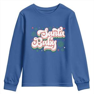 Funny Santa Baby Youth Sweatshirt TS09 Royal Blue Print Your Wear