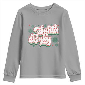Funny Santa Baby Youth Sweatshirt TS09 Sport Gray Print Your Wear