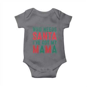 Funny Christmas Baby Onesie Who Needs Santa I've Got My Mama TS09 Charcoal Print Your Wear
