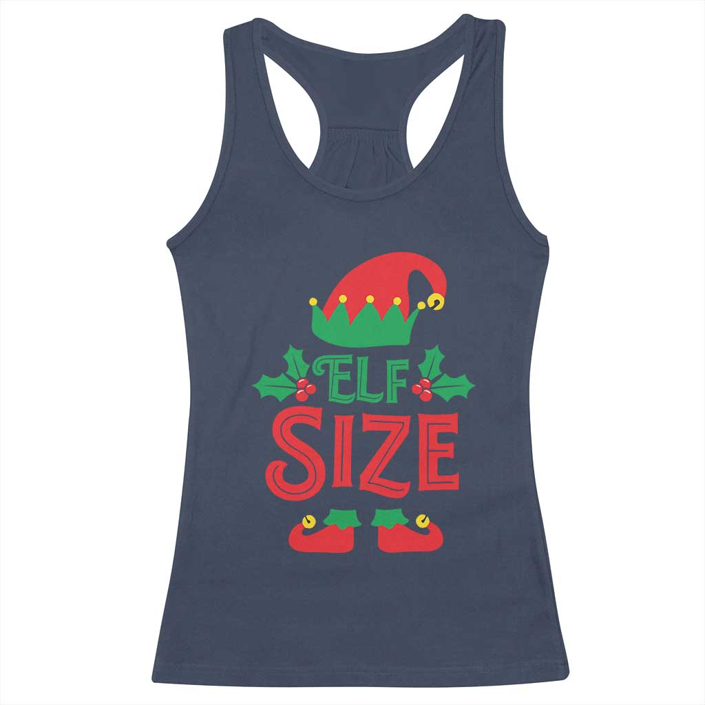 Cute First Christmas ELF Size Racerback Tank Top TS09 Navy Print Your Wear
