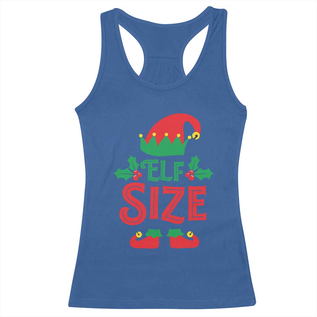 Cute First Christmas ELF Size Racerback Tank Top TS09 Royal Blue Print Your Wear